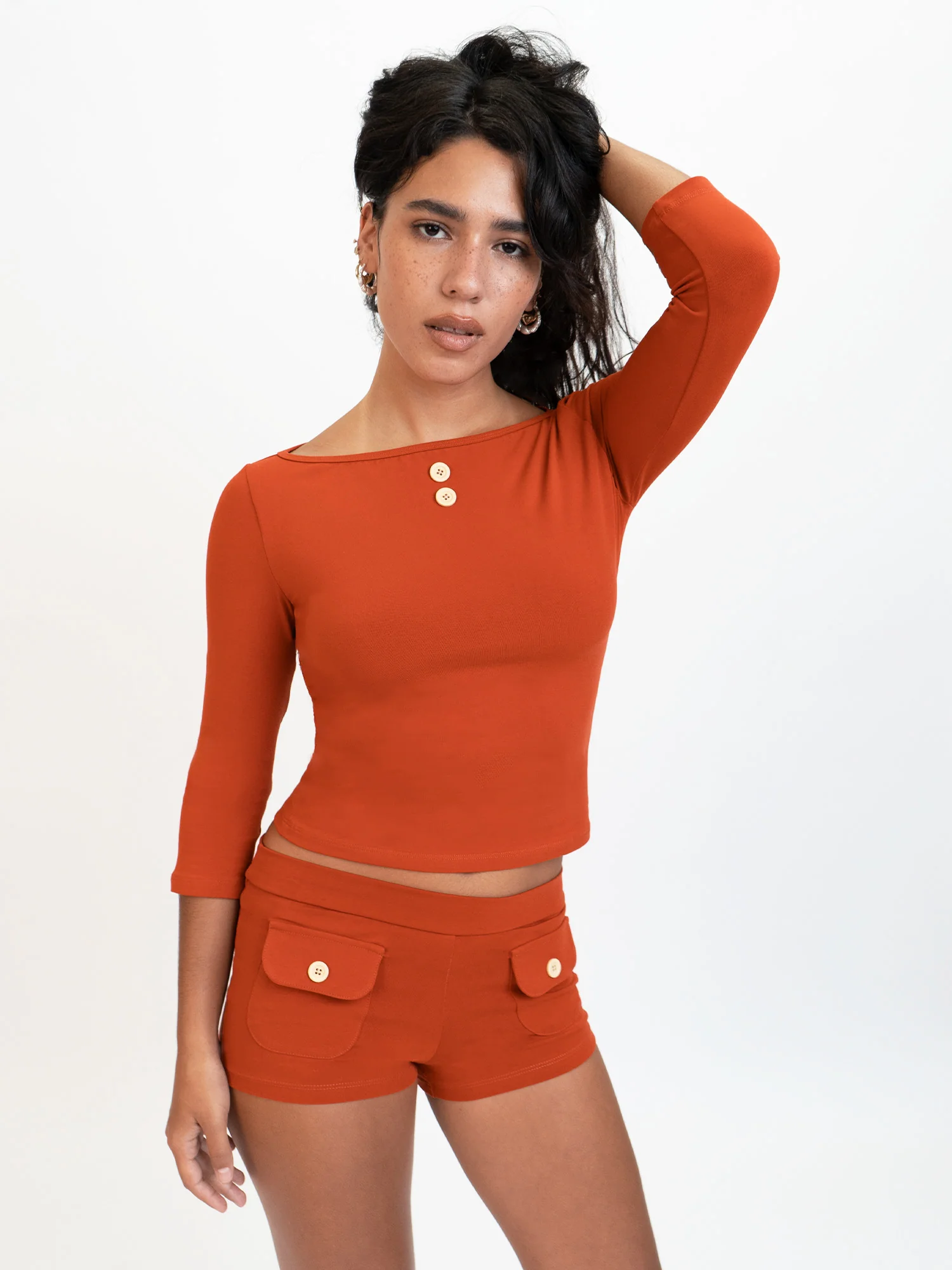 3/4 Sleeve Boat Neck Top - Image 13